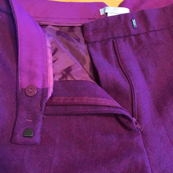 H&M  Purple Herringbone Wool Blend Lined shorts - Picture 3 of 8
